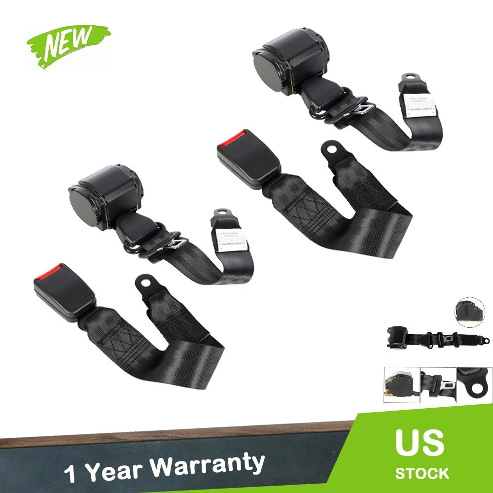 Set of 2 Retractable 3 Point Seat Belts for Jeep CJ YJ Wrangler (1982–1995)