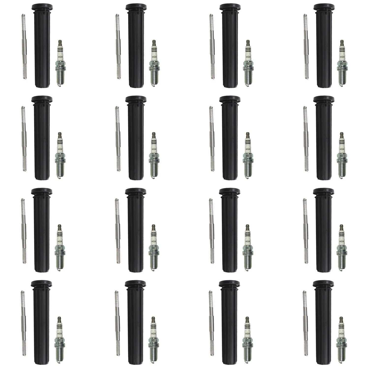 Set of 16 NGK Iridium IX Spark Plugs & Coil Boots for Charger Grand Cherokee