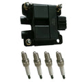 Set of 4 Iridium Spark Plugs & Ignition Coil for Subaru Impreza (2008–2011)