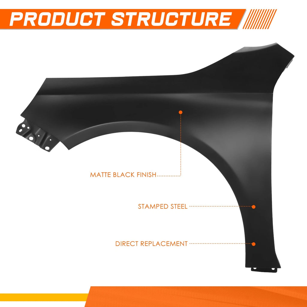 Steel Primered Black Front Driver Left Side Fender for Chevrolet Impala (2014–2020)