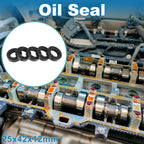 Set of 5 Oil Seal Ring for Rotary Shaft 25x42x12mm Nitrile Rubber