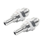 8AN Male Flare Bulkhead to 3/8" Hose Barb Fuel Tank Fittings (Universal) 2 Pcs