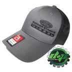 Powerstroke Trucker Hat for Ford (Charcoal Gray/Black Mesh, Flex Fit)