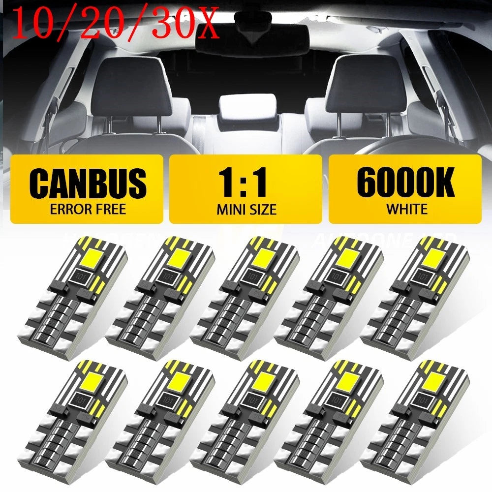 10X LED Interior License Plate Light Bulb T10 194 168 W5W for