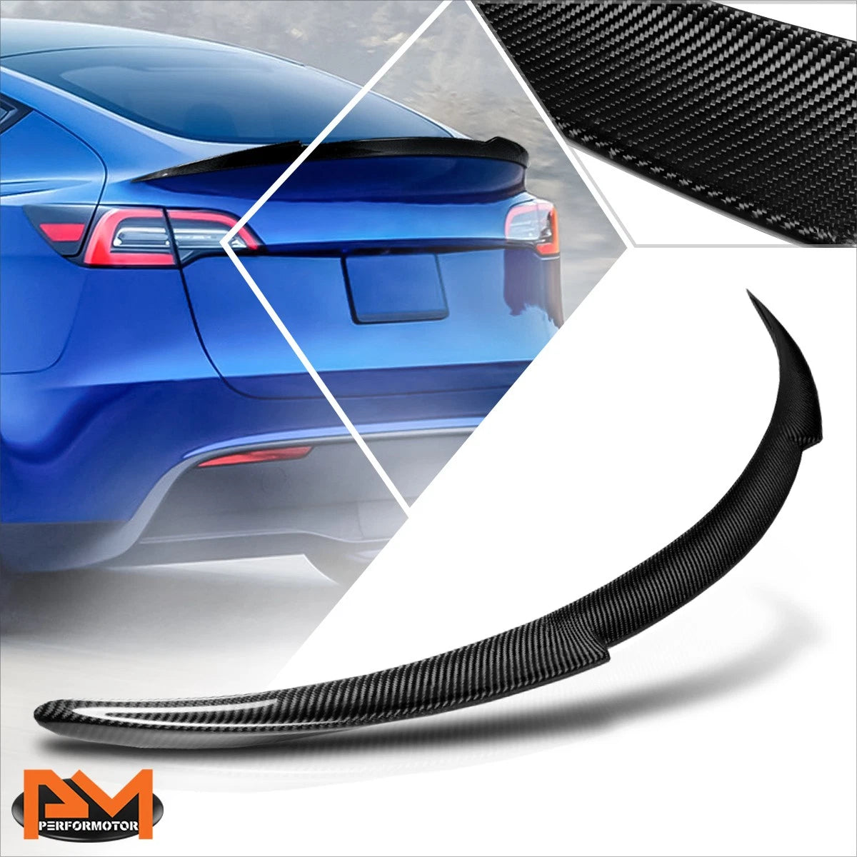 Carbon Fiber V-Style Duck Bill Spoiler for Tesla Y (2020–2024)