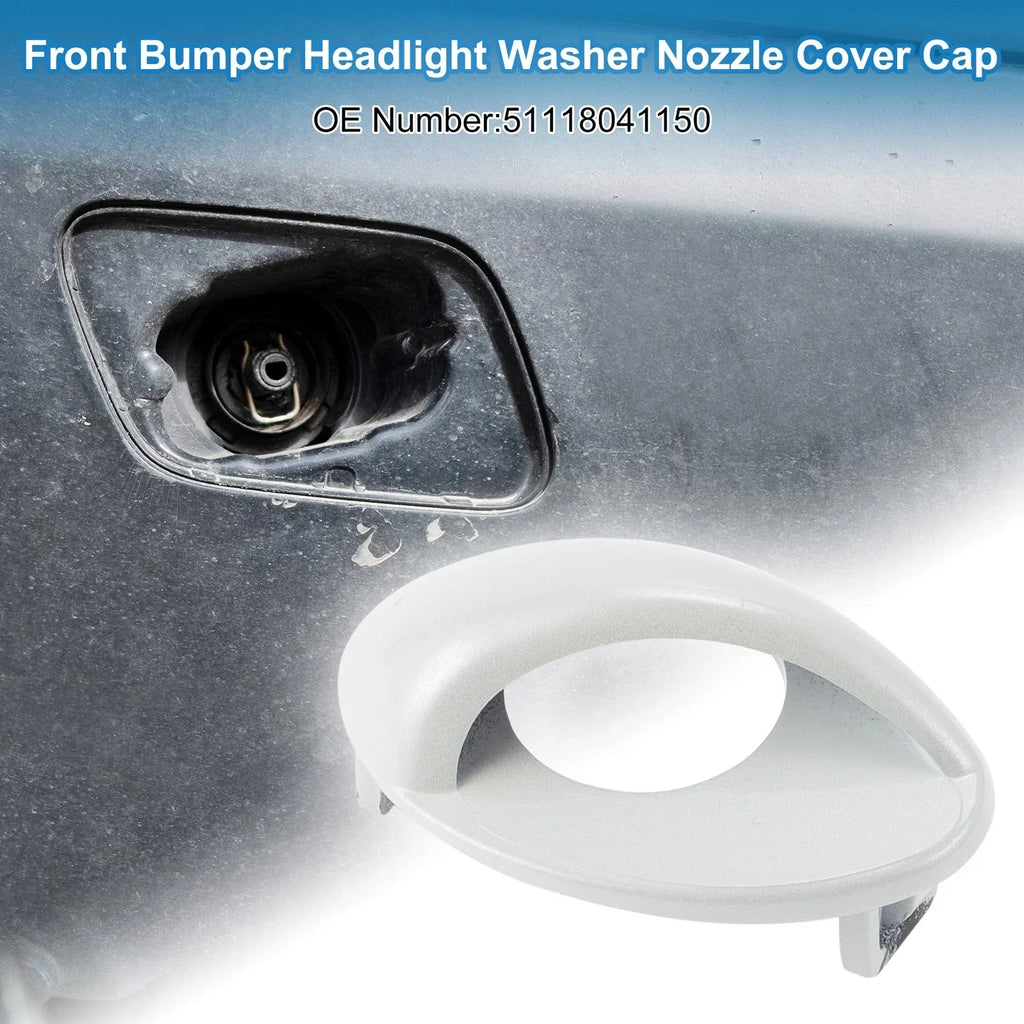 Front Right Side Bumper Headlight Washer Nozzle Cover Cap for BMW M3 White (2008-2013)