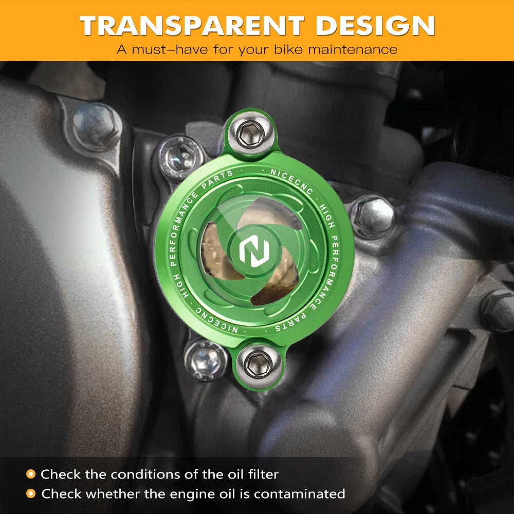 NICECNC Engine Oil Filter Cover Cap for Kawasaki KX250F (2005–2019)