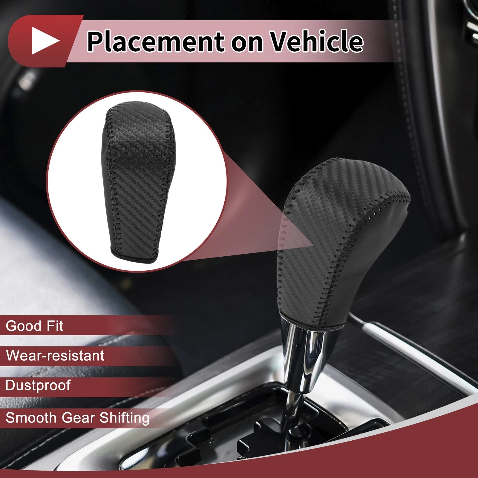 1 Pc Gear Shift Knob Cover for BMW 3 Series E90 (2004–2012) Black
