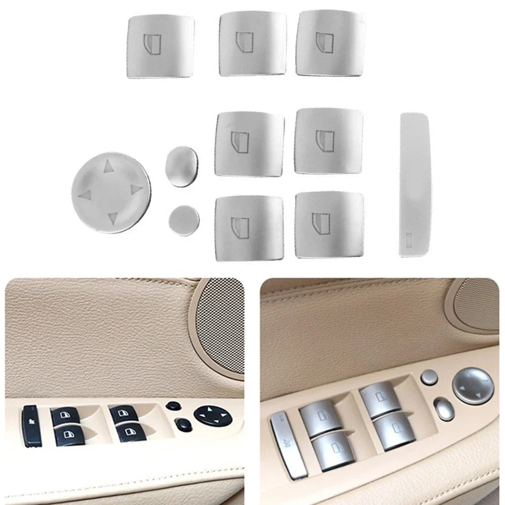 Silver Switch Button Cover Trim for BMW 3 X6 E70 E71 E84 E90
