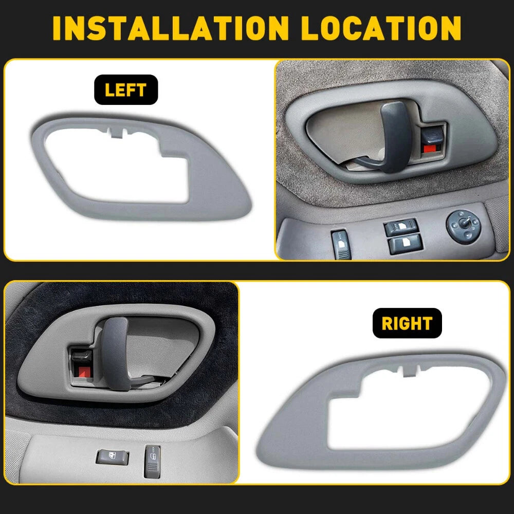 Set of 2 Interior Door Handle Bezels Trim Gray for Chevy GMC Truck (1995–1999)