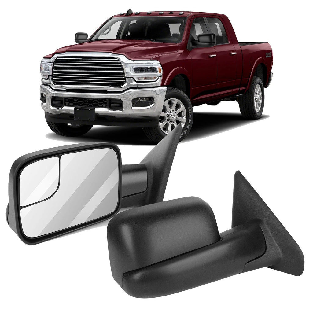 Manual Tow Side Mirrors Pair for Dodge Ram 1500 (2002–2008) Ram 2500 3500 (2003–2009)