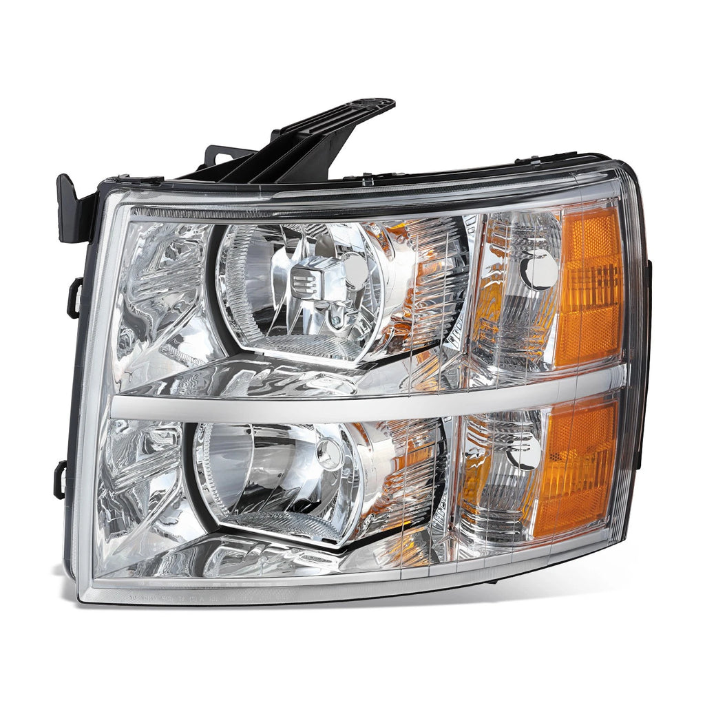 Left Chrome Housing Headlight Lamp for Chevy Silverado 1500 2500 3500 HD (2007–2014)