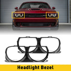 Pair Front Headlight Trim Covers for Dodge Challenger (2015–2020)