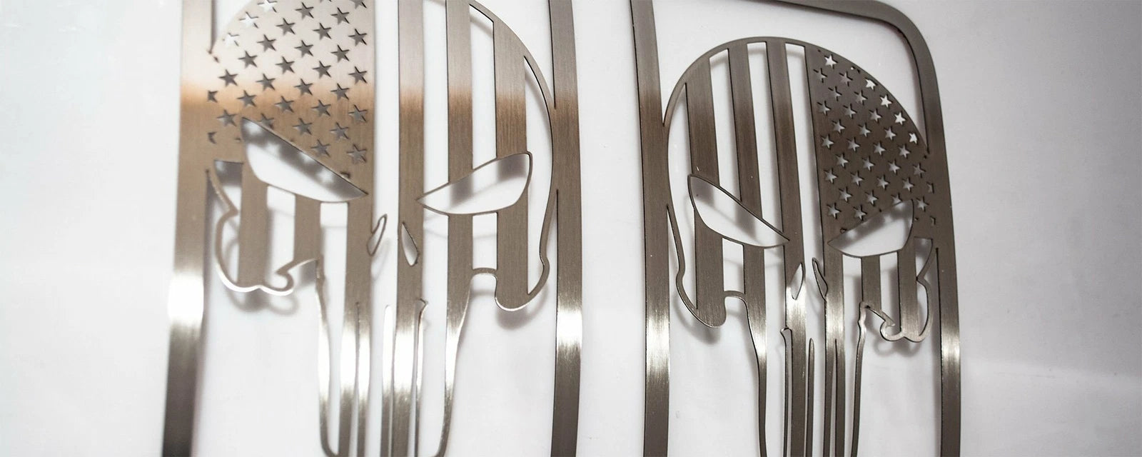 Speaker Cover Overlays Stainless Steel Punisher Emblem for 2011-2018 Jeep Wrangler