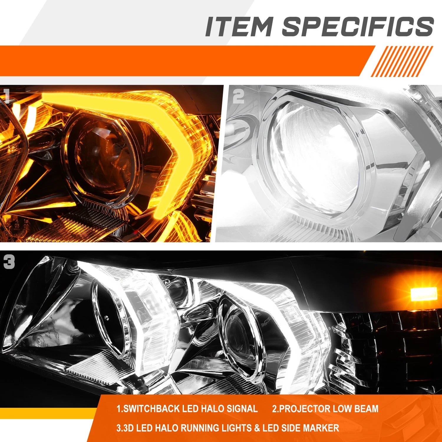 LED DRL Switchback Signal Projector Headlight for BMW 3-Series (2009–2012)
