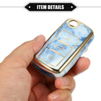 3 Button Remote Key Fob Cover Shell for Volkswagen Jetta, Passat (2011–2020) TPU Blue 724117569884