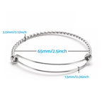 10PCS Stainless Steel Adjustable Bangle Bracelet 2.5" Expandable