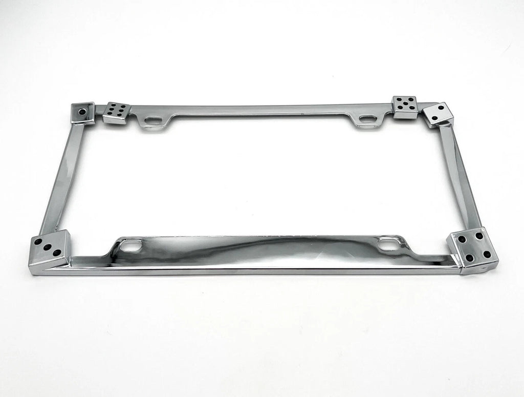 Chrome 3D Dice Metal License Plate Frame for Car Truck SUV (Universal)