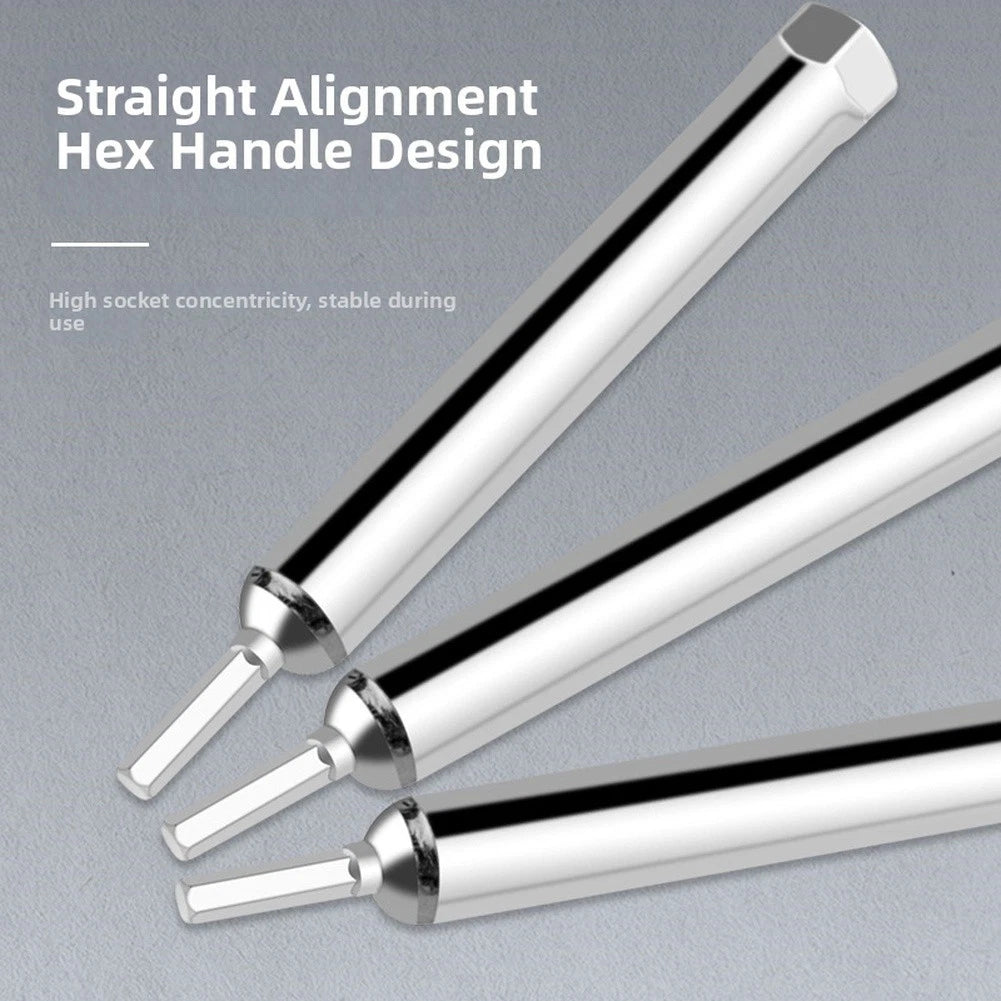 Light Steel Keel Socket Wrench Set (10mm, 12mm, 13mm, 14mm) 170mm Length