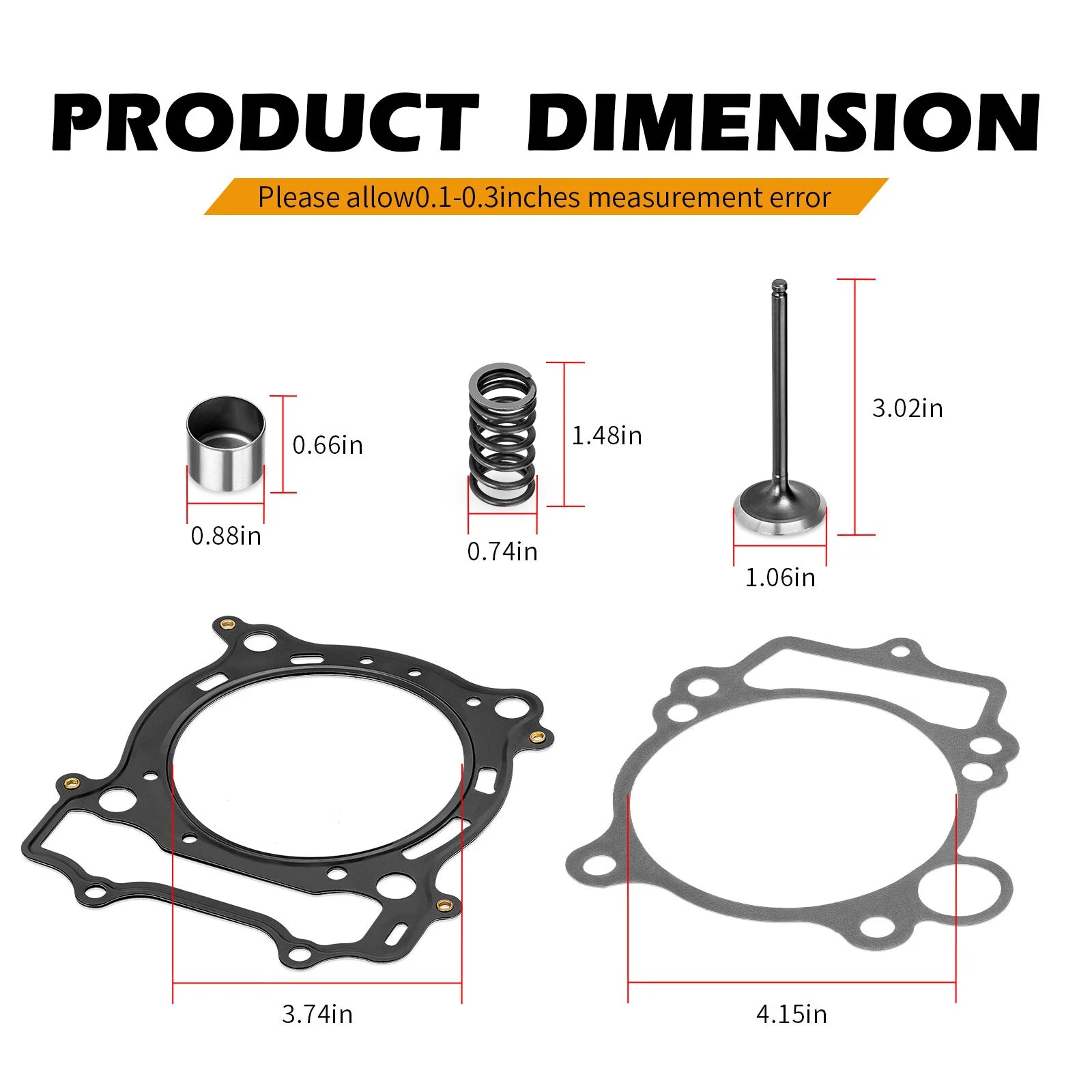 Intake Exhaust Valve & Gasket Seal Kit for Yamaha YFZ450 (2004–2009), YFZ450X (2008)