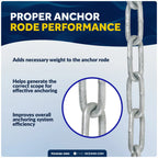 Anchor Lead Chain 1/4" x 5' Hot-Dipped Galvanized with Shackle for Boats