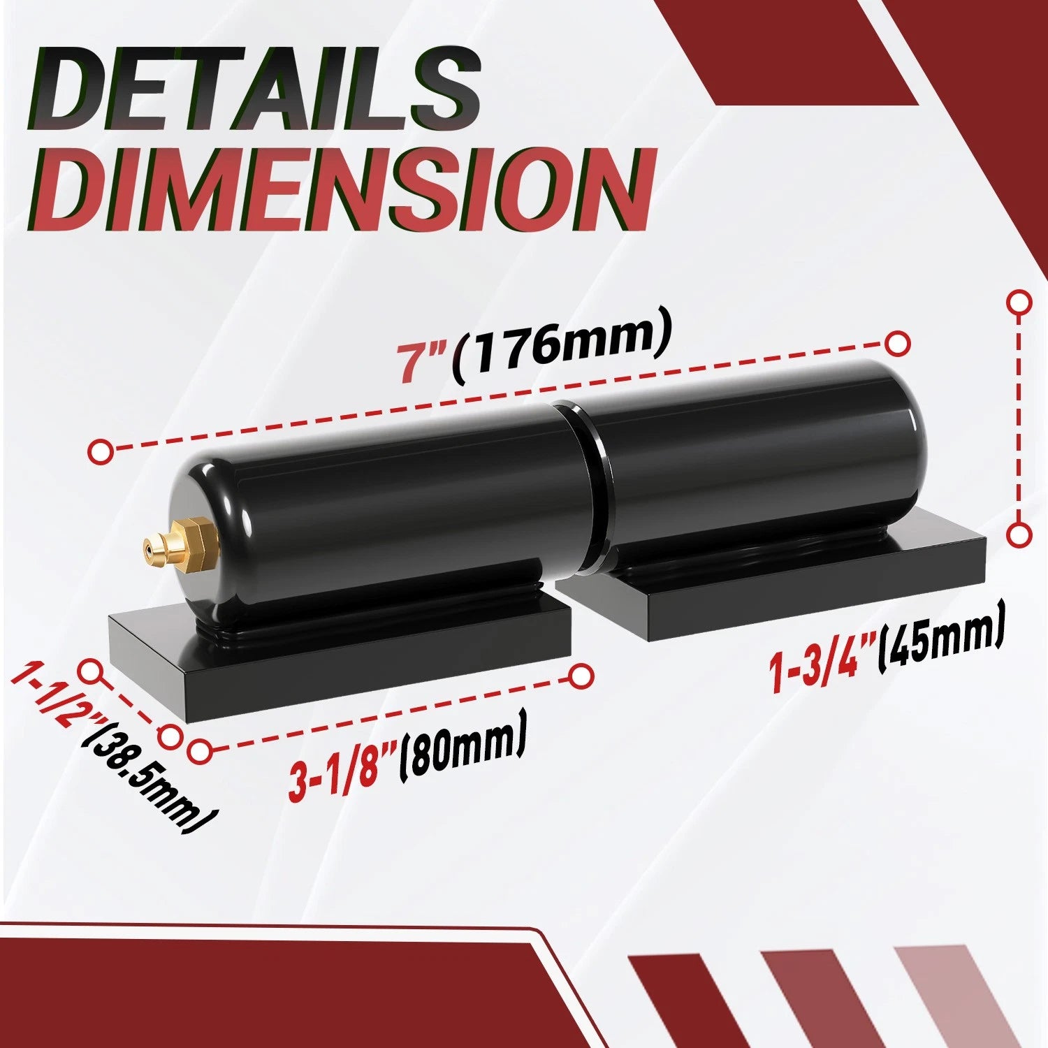 Set of 4 Heavy Duty 7" Barrel Hinges for Metal Gates and Doors