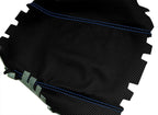 Console Lid Armrest Cover for Acura MDX (2001–2006) Carbon Fiber Blue Stitch