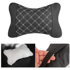 Frosted Leather Neck Pillow for Car (Ergonomic Design, PP Cotton Filling)
