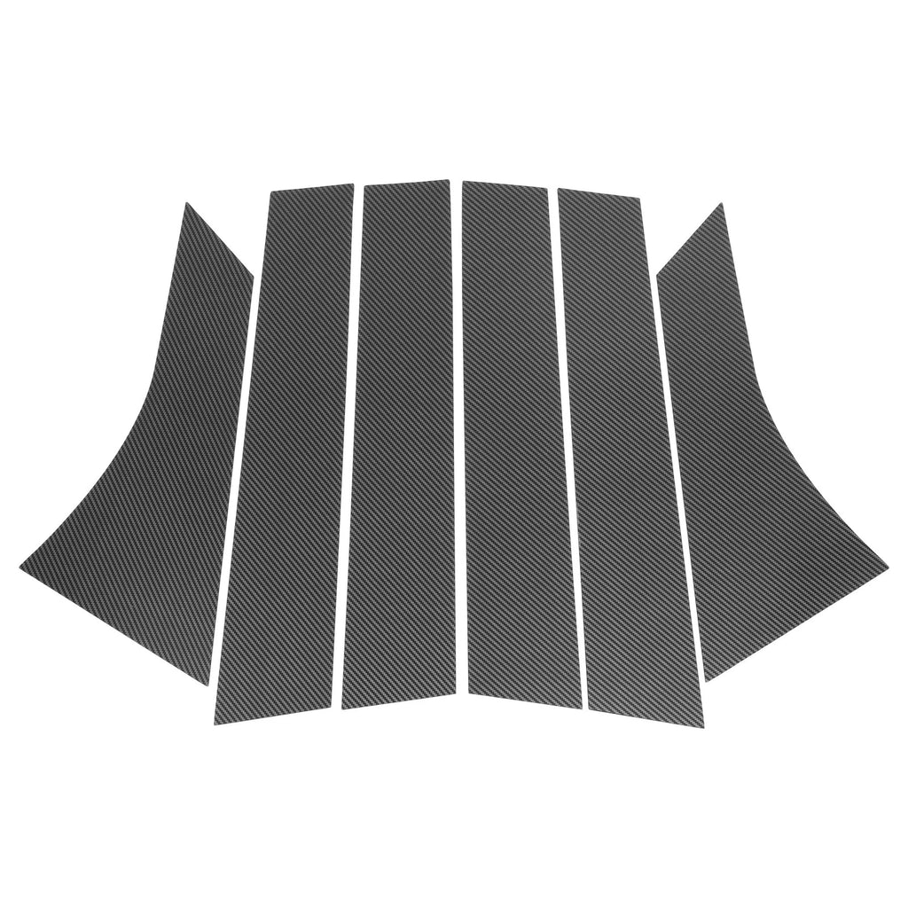 Set of 6 Door Pillar Window Trim for Ford Focus (2012–2019) Carbon Fiber