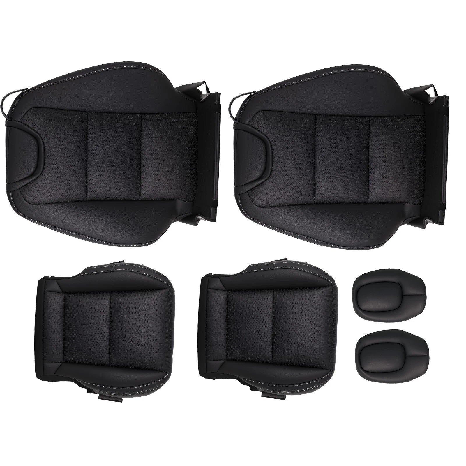 Black Leather Seat Cover for Chevy Camaro Z28/SS/LT/LS (2010–2015)