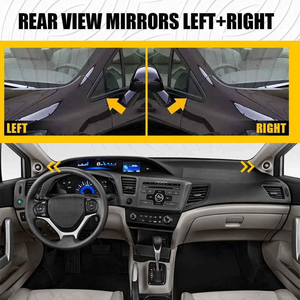 Set of 2 Mirror Corner Triangle Molding Fender Trim for Honda Civic (2012–2015)