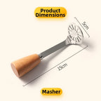 Wooden Handle Masher for Stainless Steel Tool (Ergonomic, Rust Resistant)
