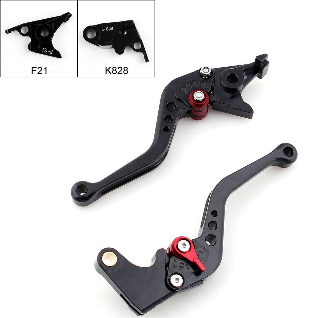 Short Brake Clutch Levers for Kawasaki Z750 Z800 (2007–2014) Black T9