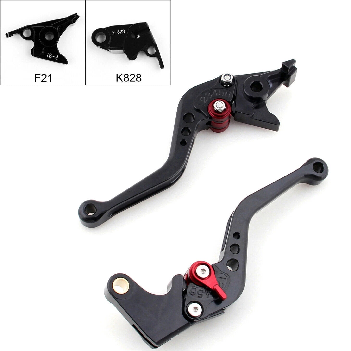Short Brake Clutch Levers for Kawasaki Z750 Z800 (2007–2014) Black T9