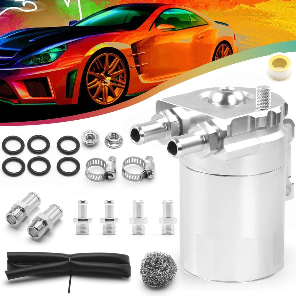 Aluminum Oil Catch Can Kit with Breather Filter for Universal Applications