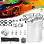 Aluminum Oil Catch Can Kit with Breather Filter for Universal Applications