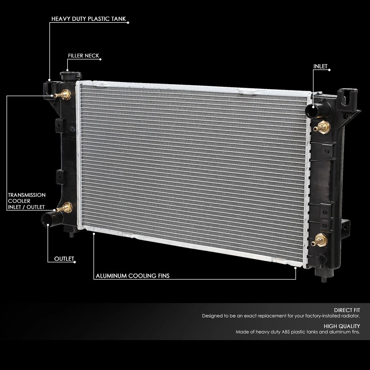 OE Aluminum Core Radiator for Chrysler Plymouth Grand Voyager (1995–2002) DPI-1862