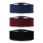 14" Round Deep Dish Air Cleaner Kit for Universal Fit (Chrome, Washable Filter)