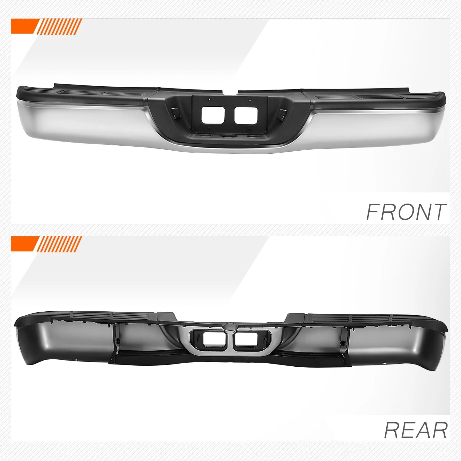 Steel Chrome Rear Step Pad Bumper for Toyota Tundra (2000–2006) w/License Plate Lights