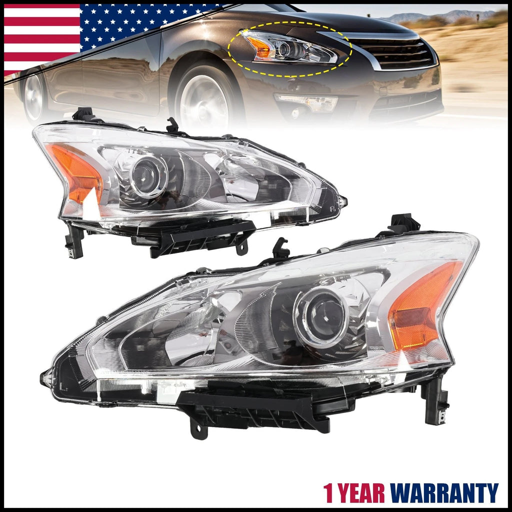 Headlight Assembly Set for Nissan Altima Sedan (2013–2015) Halogen