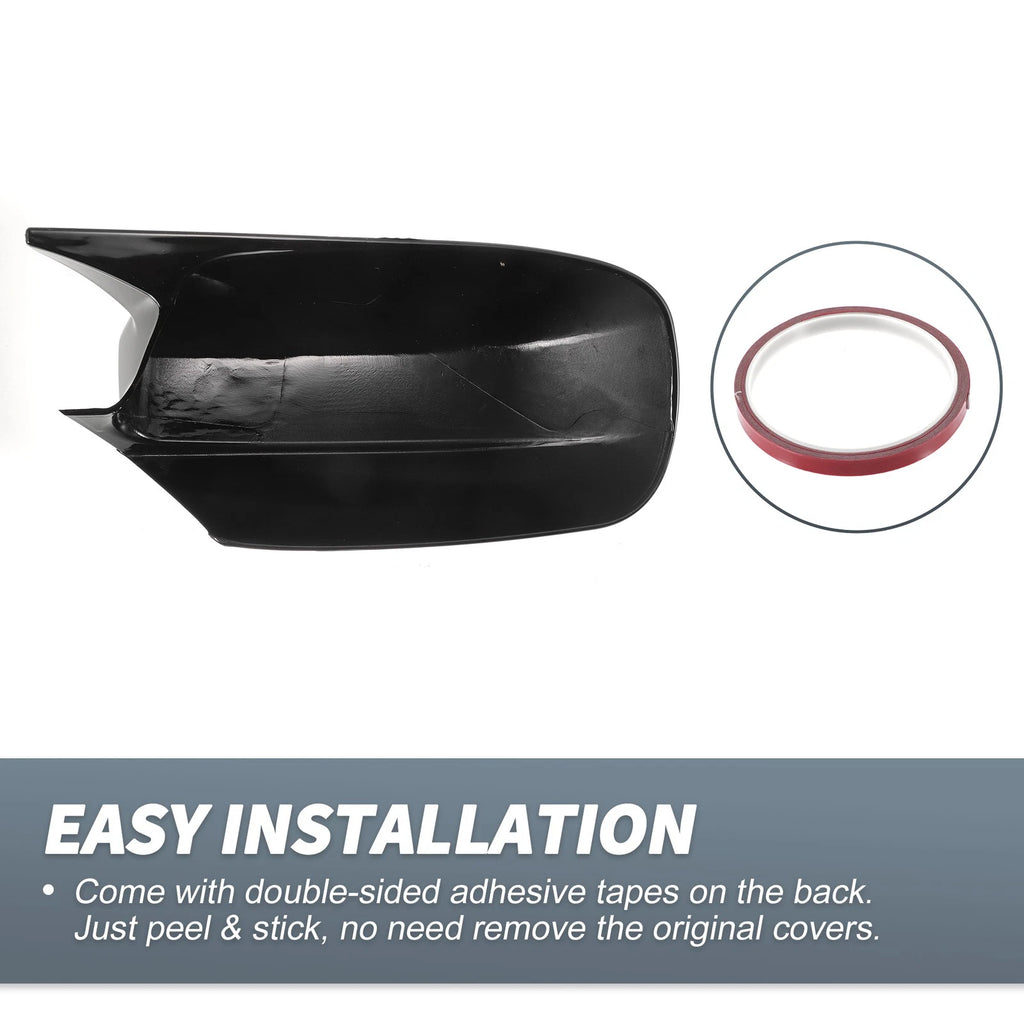 Pair Rearview Mirror Cover Overlay Gloss Black for Dodge Charger (2011–2021)