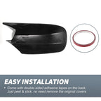Pair Rearview Mirror Cover Overlay Gloss Black for Dodge Charger (2011–2021)