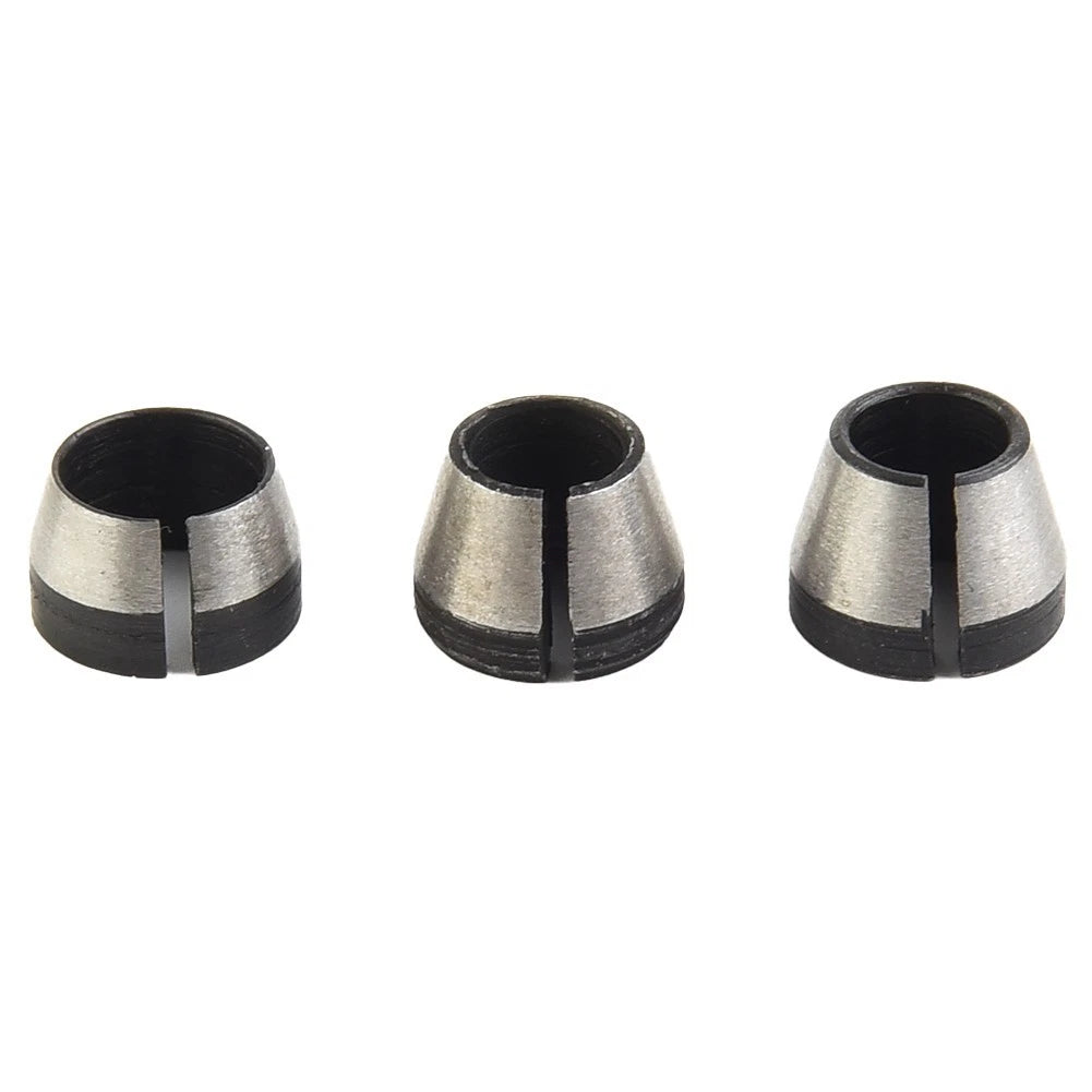 3X Collet Chuck Set for Electric Router (6mm, 6.35mm, 8mm)
