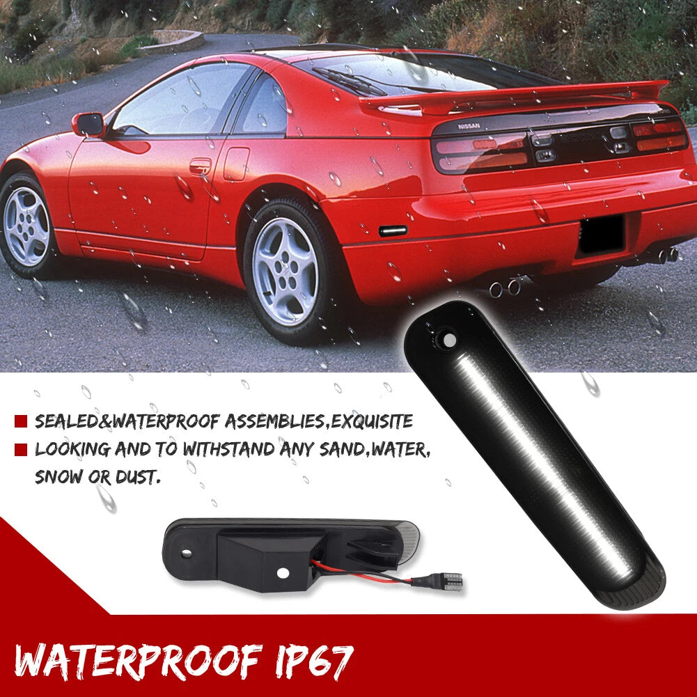 2X Smoke White LED Rear Bumper Side Marker Lights for Nissan 300ZX (1990–1996)