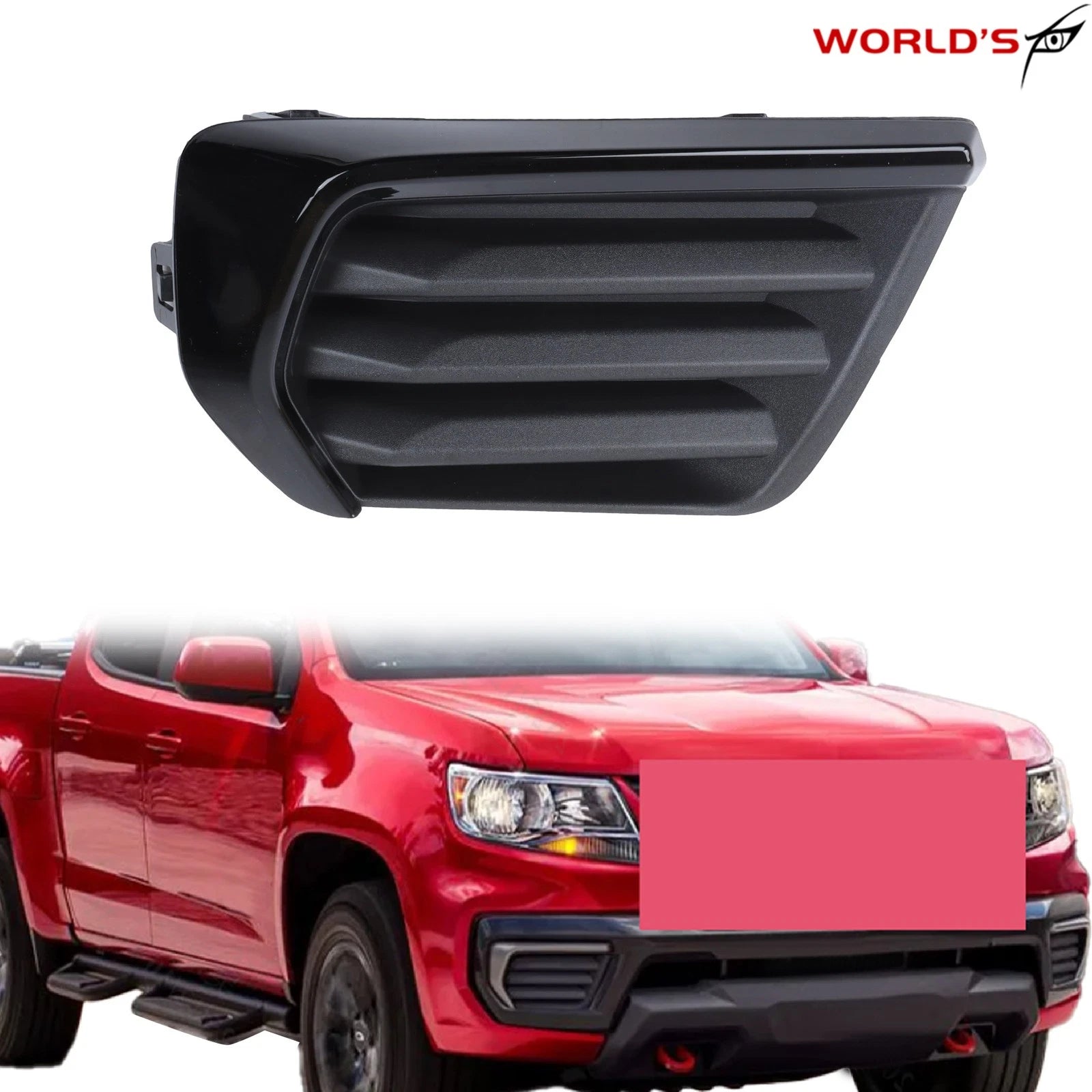 Front Passenger Side Fog Light Cover for Chevy Colorado (2021–2022) Black Trim