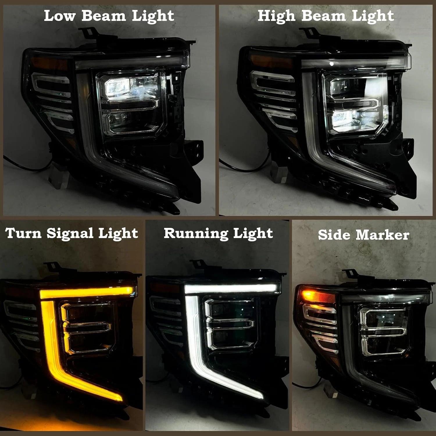 LED Headlight RH for GMC Sierra 1500 Elevation/Pro/SLE (2022–2024)
