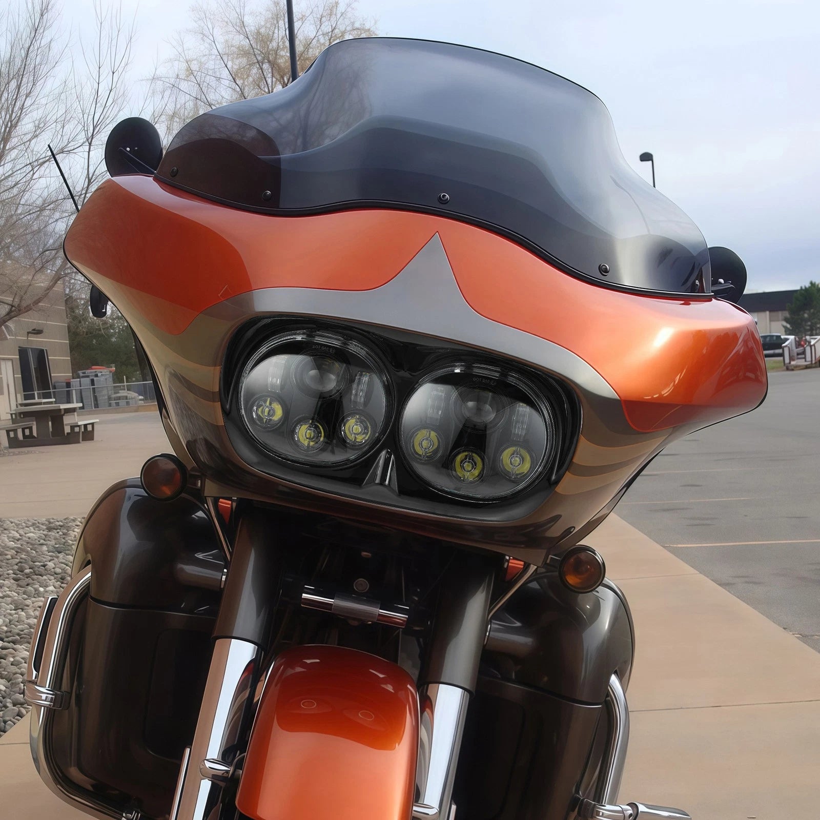 5.75" Dual LED Headlight Projector Lamp for Harley Touring Road Glide (1998–2013)