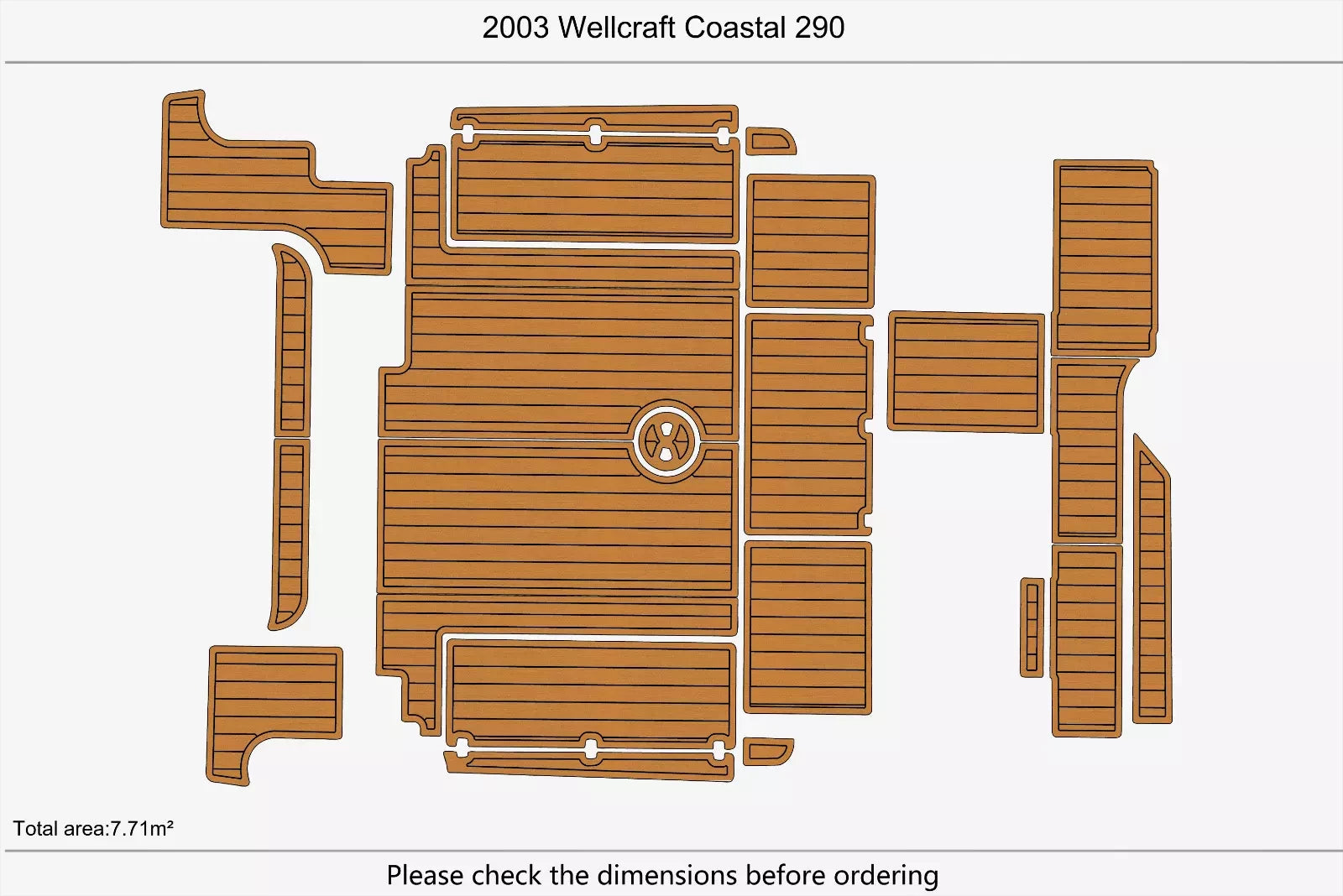 EVA Foam Teak Deck Floor Mat for Wellcraft 290 Coastal (2003)