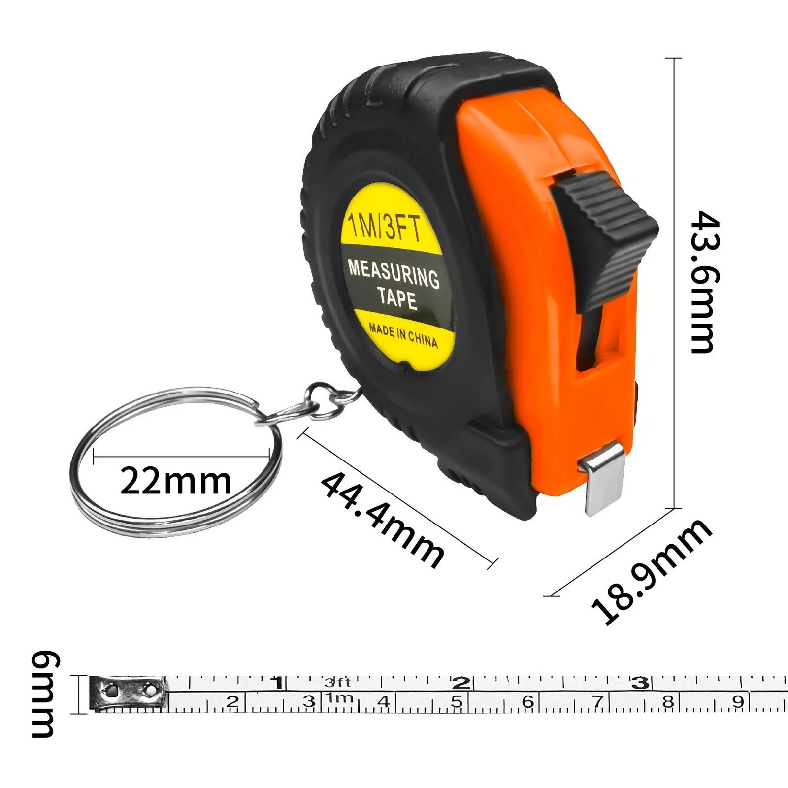 Measuring Gadget Keychain Tape for Auto Use (1M 3FT)