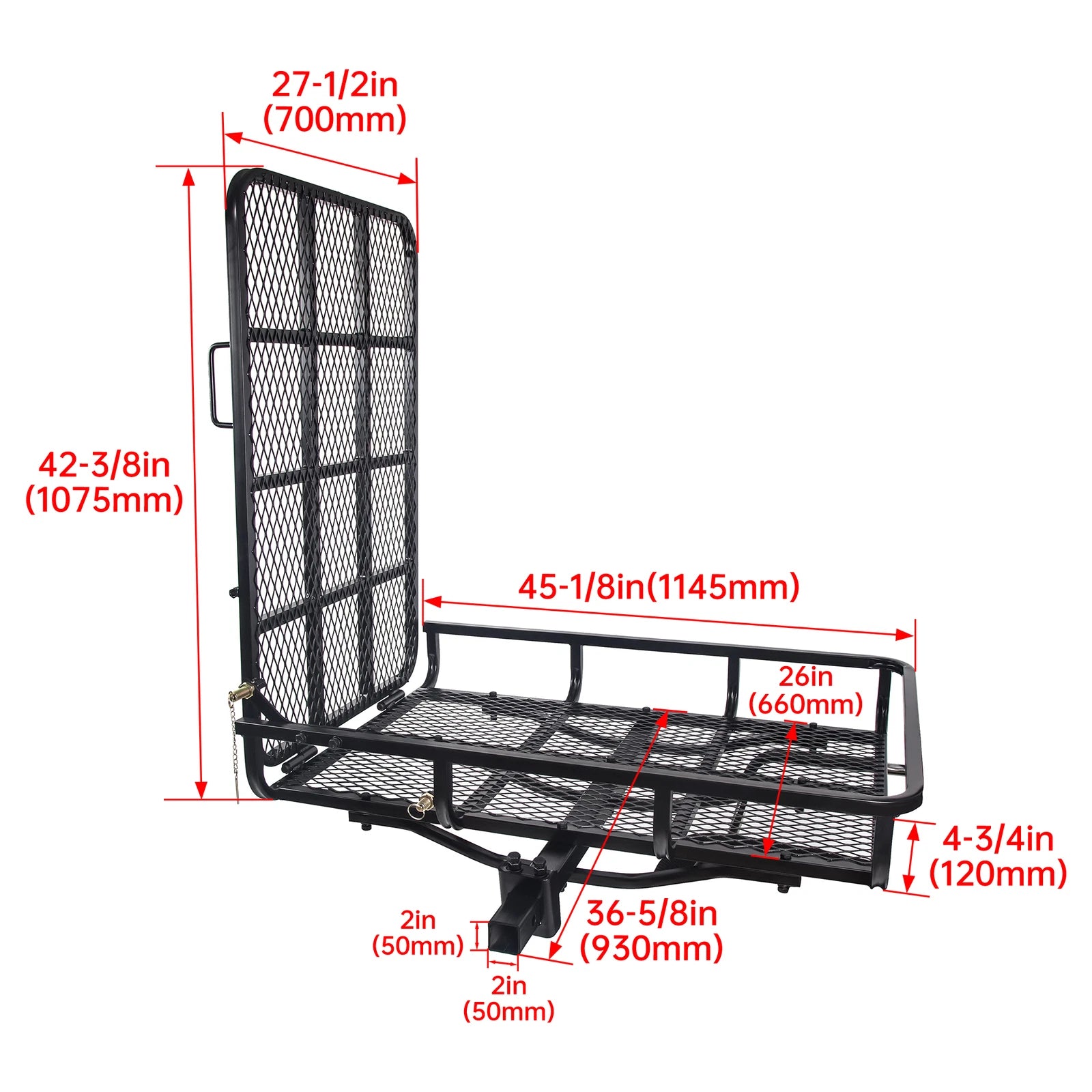 Hitch Mount Carrier for Mobility Scooter Electric Wheelchair (Fits Most Models)